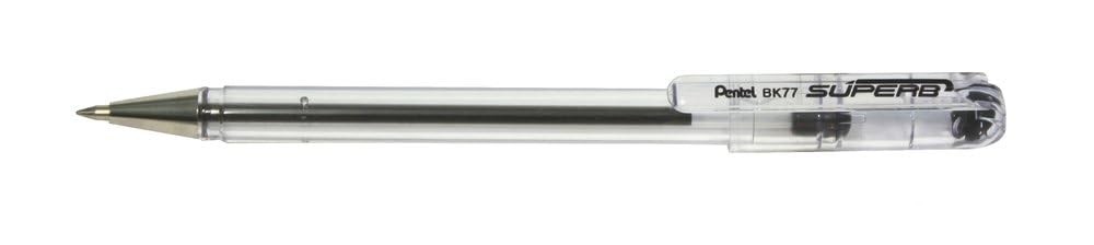 Pentel Superb Ballpoint Pen 0.7mm Tip - Black Ink(Pack of 12