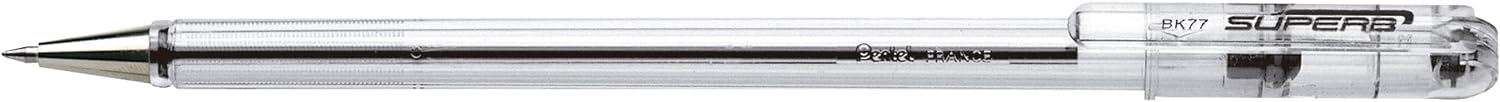 Pentel Superb Ballpoint Pen 0.7mm Tip - Black Ink(Pack of 12