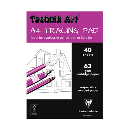 Clairefontaine Technik Art Tracing Pad 63gsm A4 40 Sheets XPT4