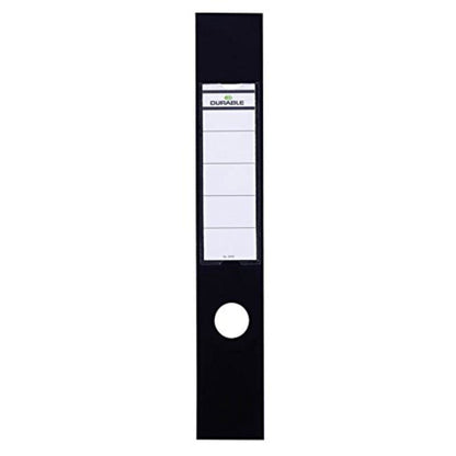 Durable Ordofix Self-Adhesive Spine Labels for Lever Arch File - Black, Pack of 10