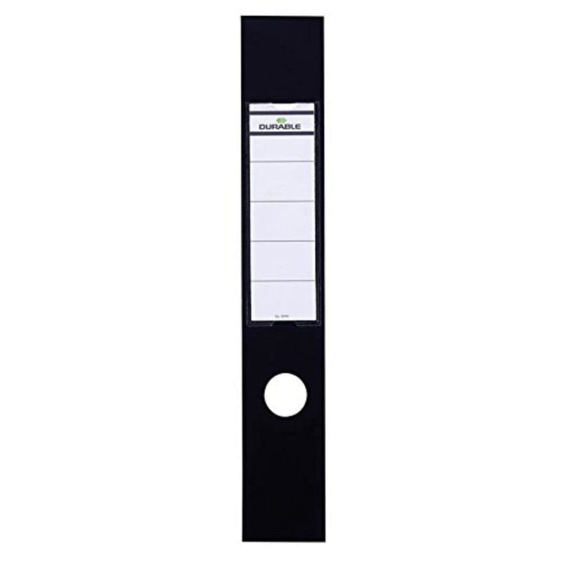 Durable Ordofix Self-Adhesive Spine Labels for Lever Arch File - Black, Pack of 10