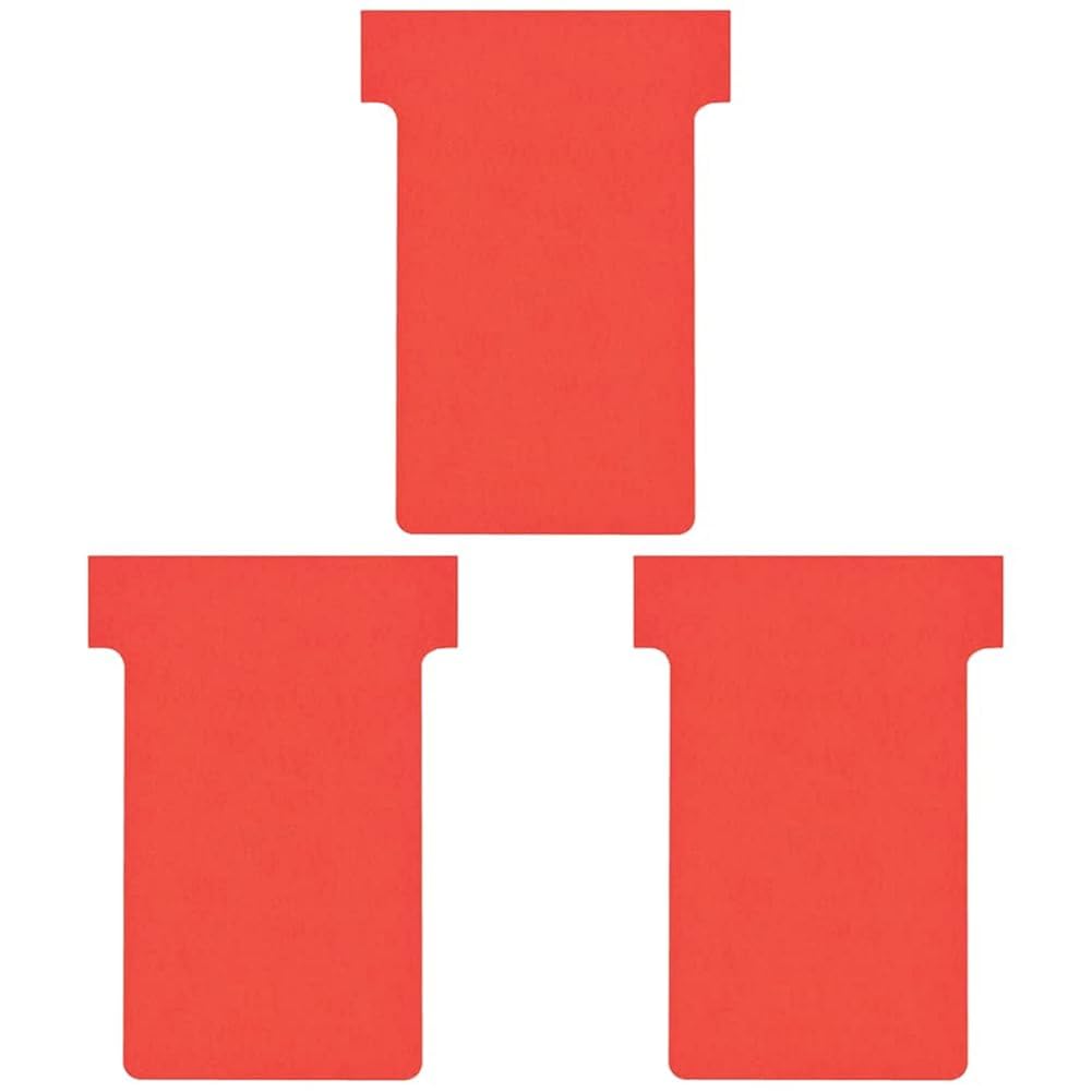 Nobo T-Cards Tab Top 15 mm W60 x Bottom W48.5 x Full H85 mm Size 2 Red Ref 32938906
