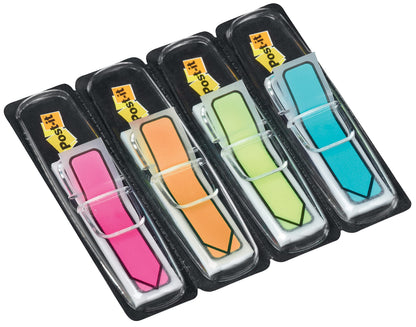 Post-it 684ARR4 12 x 43 mm Index Arrows Repositionable, 4 Bright Colours - Blue, Green, Pink, Yellow, Pack of 96