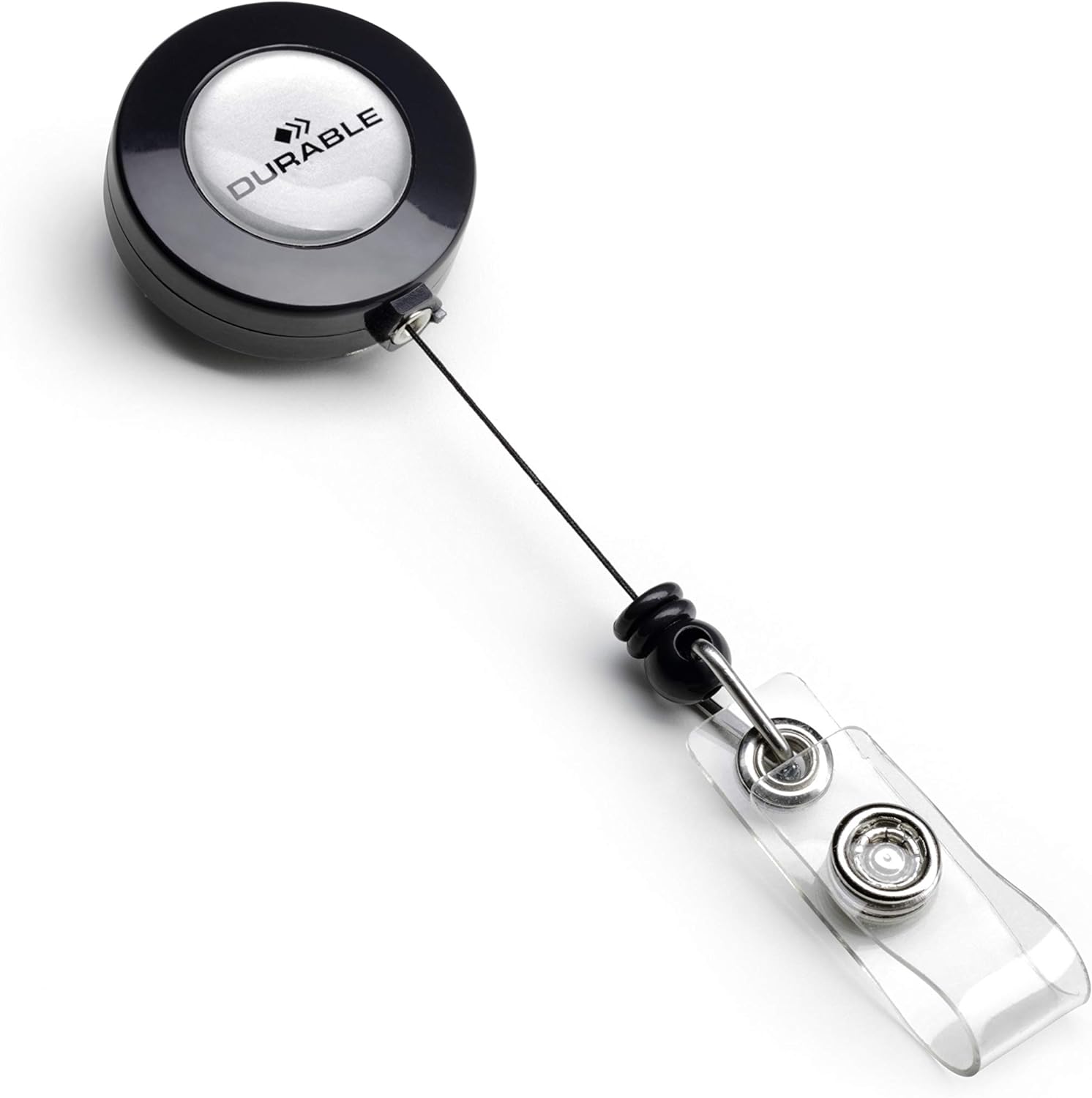 Durable Badge Reel in Charcoal | Pack of 10 | Ideal for Securely Holding Name Badges, Security Passes, Key Fobes, etc.