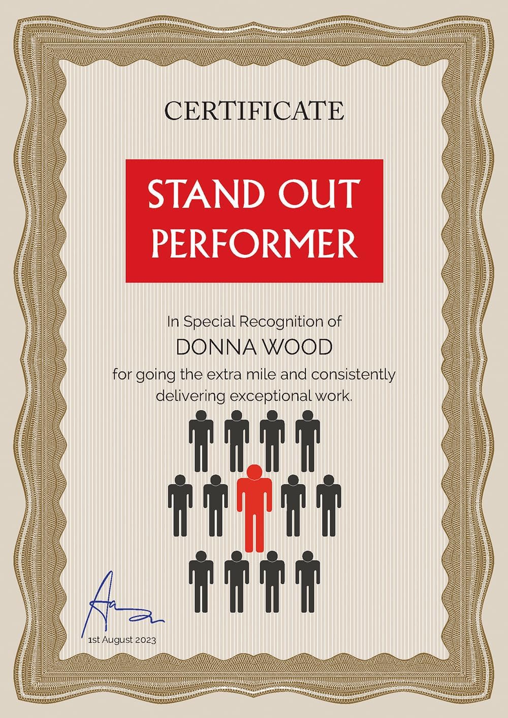 Computer Craft A4 Certificate Papers with Foil Seals, 90gsm, Bronze Wave