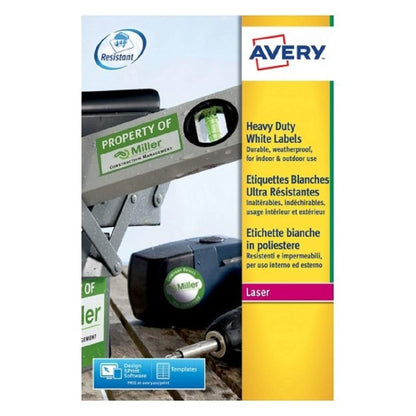 Avery L7063-20 (99.1 x 38.1mm) Extra-Strong Adhesive Heavy Duty Weatherproof Labels, 14 Labels Per A4 Sheet