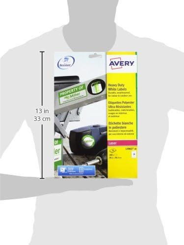 Avery L7063-20 (99.1 x 38.1mm) Extra-Strong Adhesive Heavy Duty Weatherproof Labels, 14 Labels Per A4 Sheet