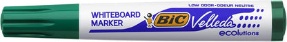 Bic Velleda 1701 Ecolutions Whiteboard Pens, Green - Box of 12 - Dry Erase Pens for Whiteboards in School or office