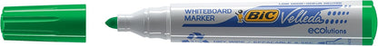 Bic Velleda 1701 Ecolutions Whiteboard Pens, Green - Box of 12 - Dry Erase Pens for Whiteboards in School or office