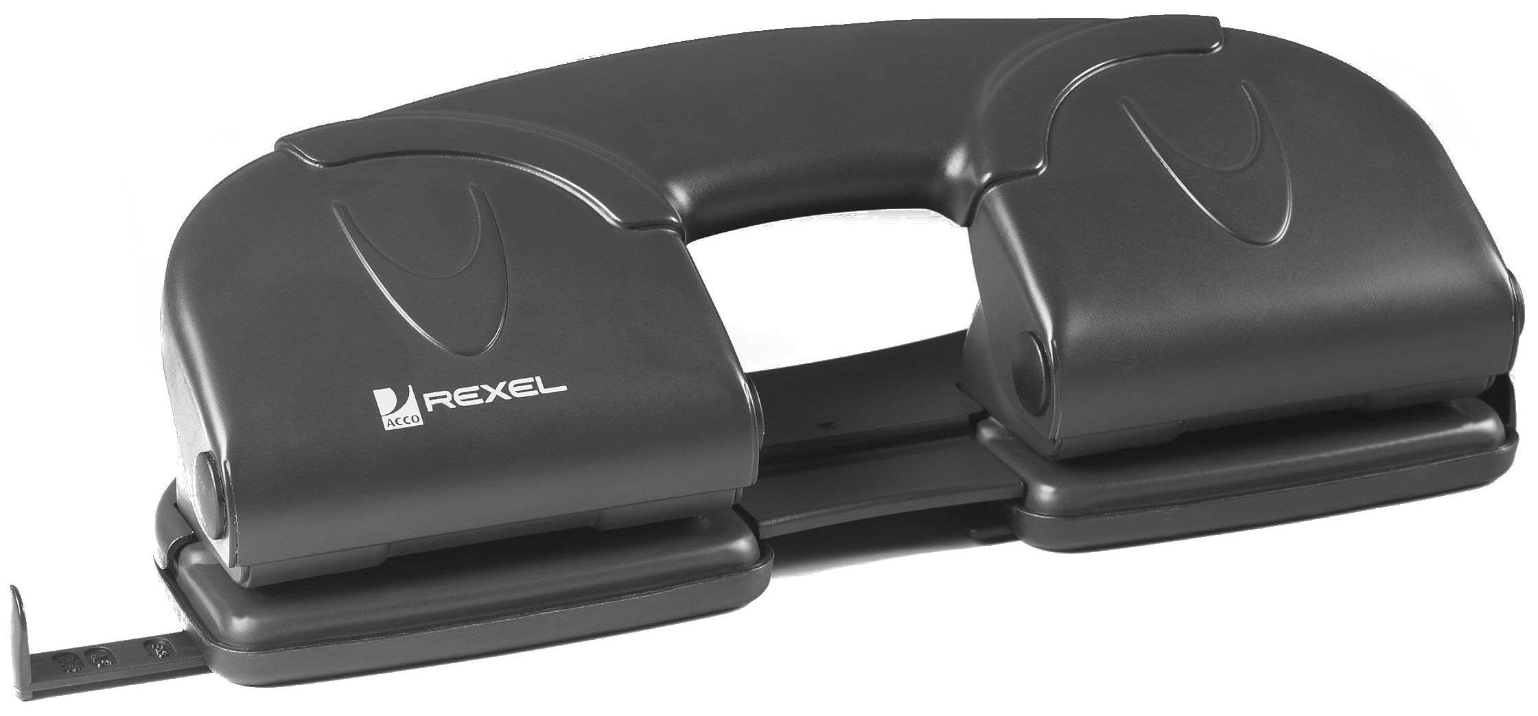 Rexel V412 4 Hole Punch, 12 Sheet Capacity, Adjustable Guide Bar, Metal, Black, 8309 Single