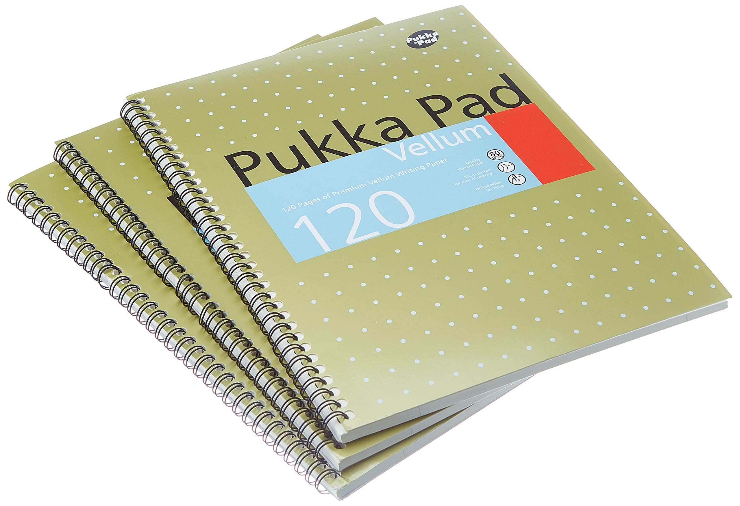 Pukka Pad Notebook Wirebound Vellum 80gsm Ruled and Margin 120 Pages A4 Ref VJM/1