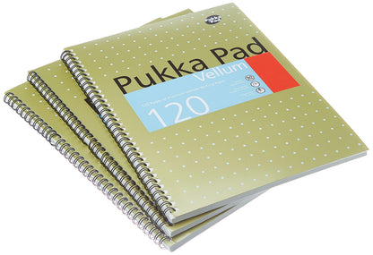 Pukka Pad Notebook Wirebound Vellum 80gsm Ruled and Margin 120 Pages A4 Ref VJM/1