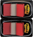 Post-it Index 680-R2EU 25mm x 43.2mm Flags Dual Pack in 2 Dispensers - Red (100 Sheets