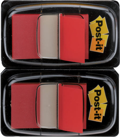 Post-it Index 680-R2EU 25mm x 43.2mm Flags Dual Pack in 2 Dispensers - Red (100 Sheets