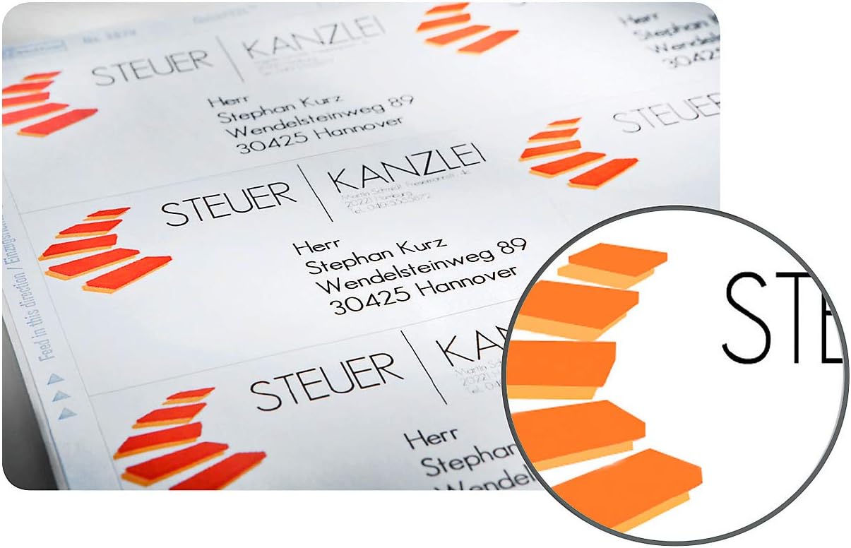 AVERY Zweckform J8160-25 Adressetiketten/Adressaufkleber (525 Etiketten, 63,5x38,1mm auf A4, bedruckbar, selbstklebend, für DIN B6/C6 Briefkuverts, Papier matt, Inkjet-Drucker) 25 Blatt, weiß