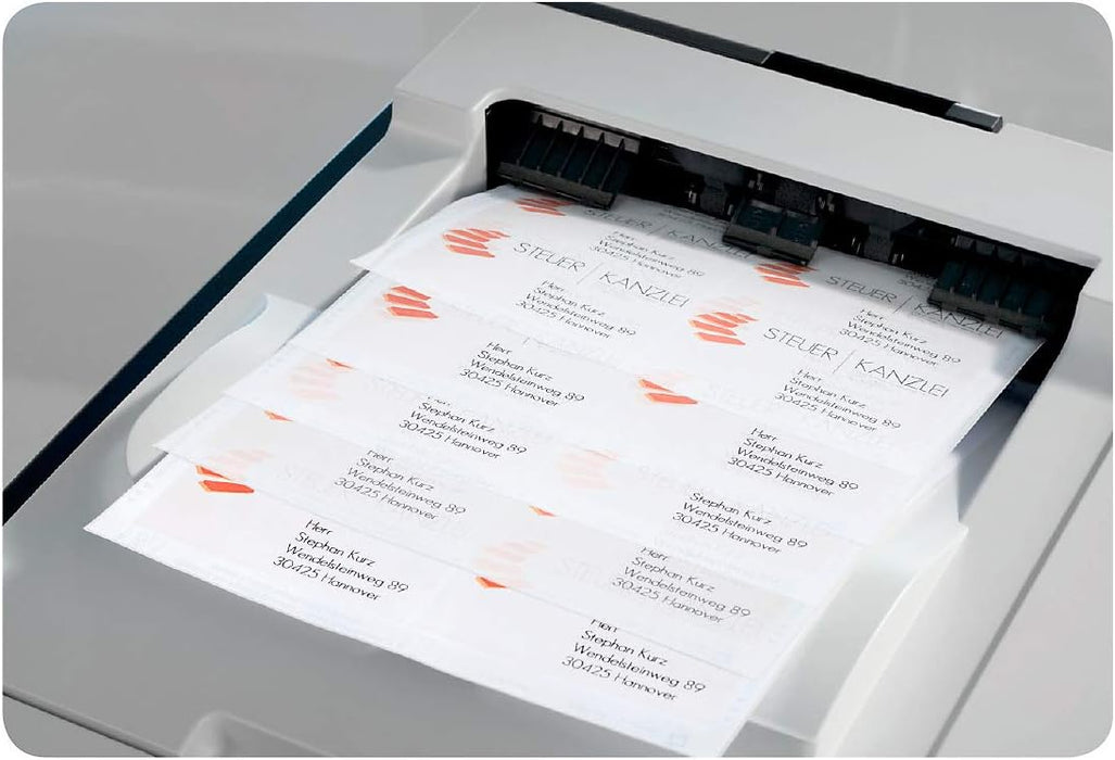 AVERY Zweckform J8160-25 Adressetiketten/Adressaufkleber (525 Etiketten, 63,5x38,1mm auf A4, bedruckbar, selbstklebend, für DIN B6/C6 Briefkuverts, Papier matt, Inkjet-Drucker) 25 Blatt, weiß