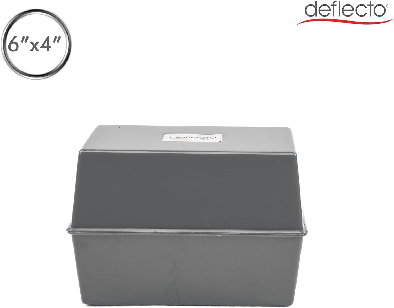 Deflecto Value Size 6 x 4 Index Card Box