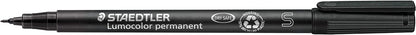 STAEDTLER 313-9 Lumocolor Permanent Pen, Superfine Line Width, 0.4mm - Black (Box of 10