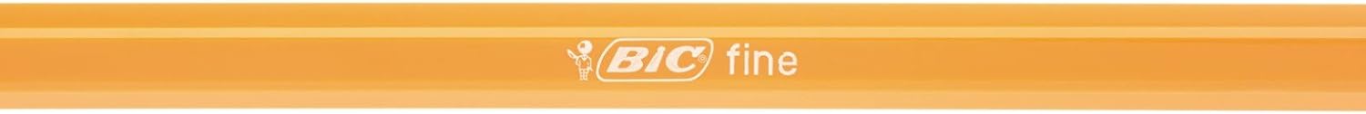 BIC Orange Fine Ballpoint Pens, Fine Point (0.8 mm), Red Ink, Box of 20 - Writing Pens with Long-Lasting Ink