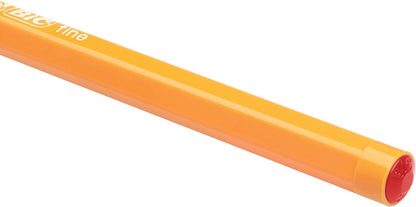 BIC Orange Fine Ballpoint Pens, Fine Point (0.8 mm), Red Ink, Box of 20 - Writing Pens with Long-Lasting Ink