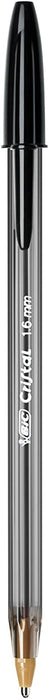 BIC Cristal Large Ballpoint Pens, Every-Day Biro Pens with Wide Point (1.6 mm), Ideal for School, Black Ink, Pack of 50
