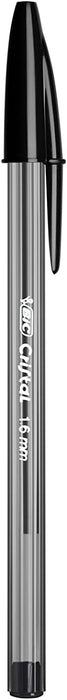 BIC Cristal Large Ballpoint Pens, Every-Day Biro Pens with Wide Point (1.6 mm), Ideal for School, Black Ink, Pack of 50