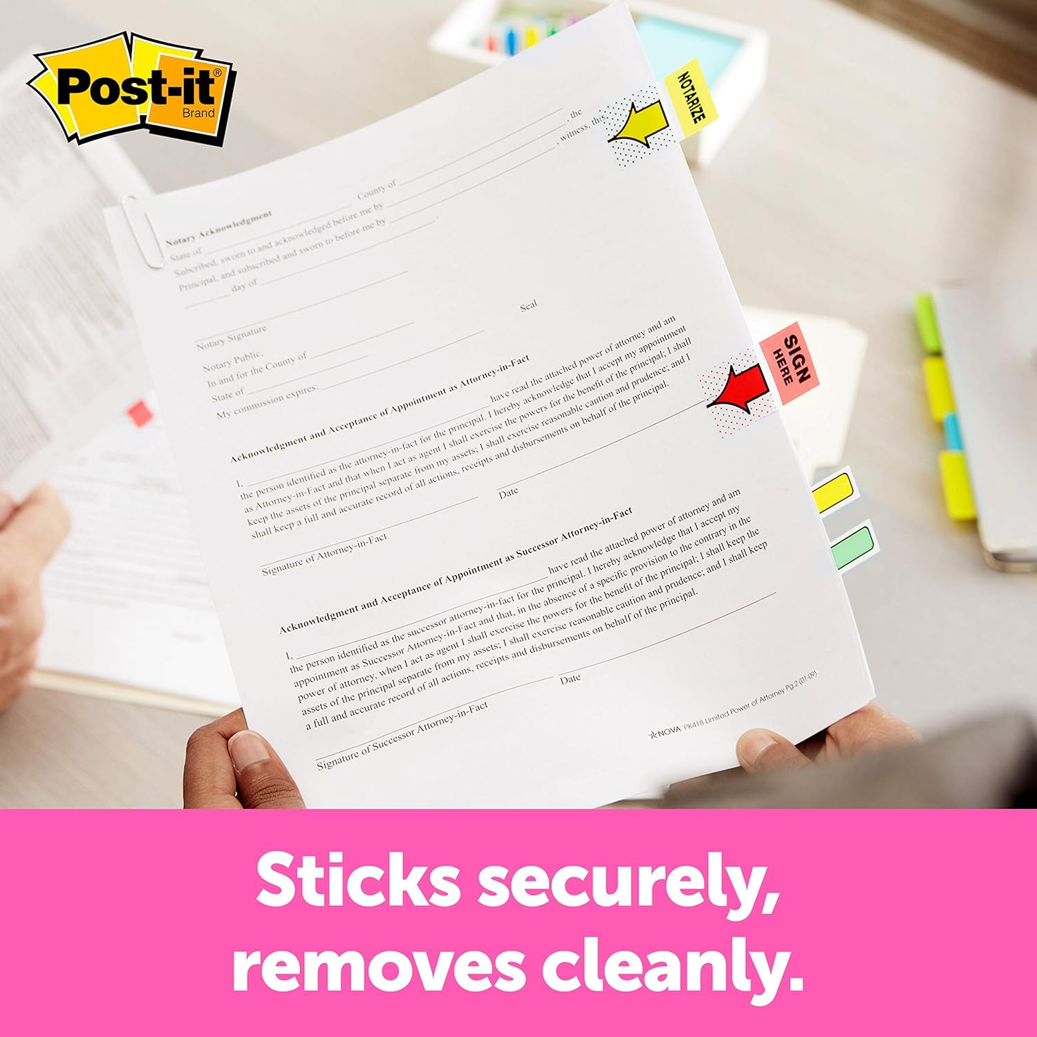 Post-it Index 680-SHVR200 25 mm x 43.2 mm Sign Here Flags Value Pack in Desk Grip Dispenser (200 Sheets),Red
