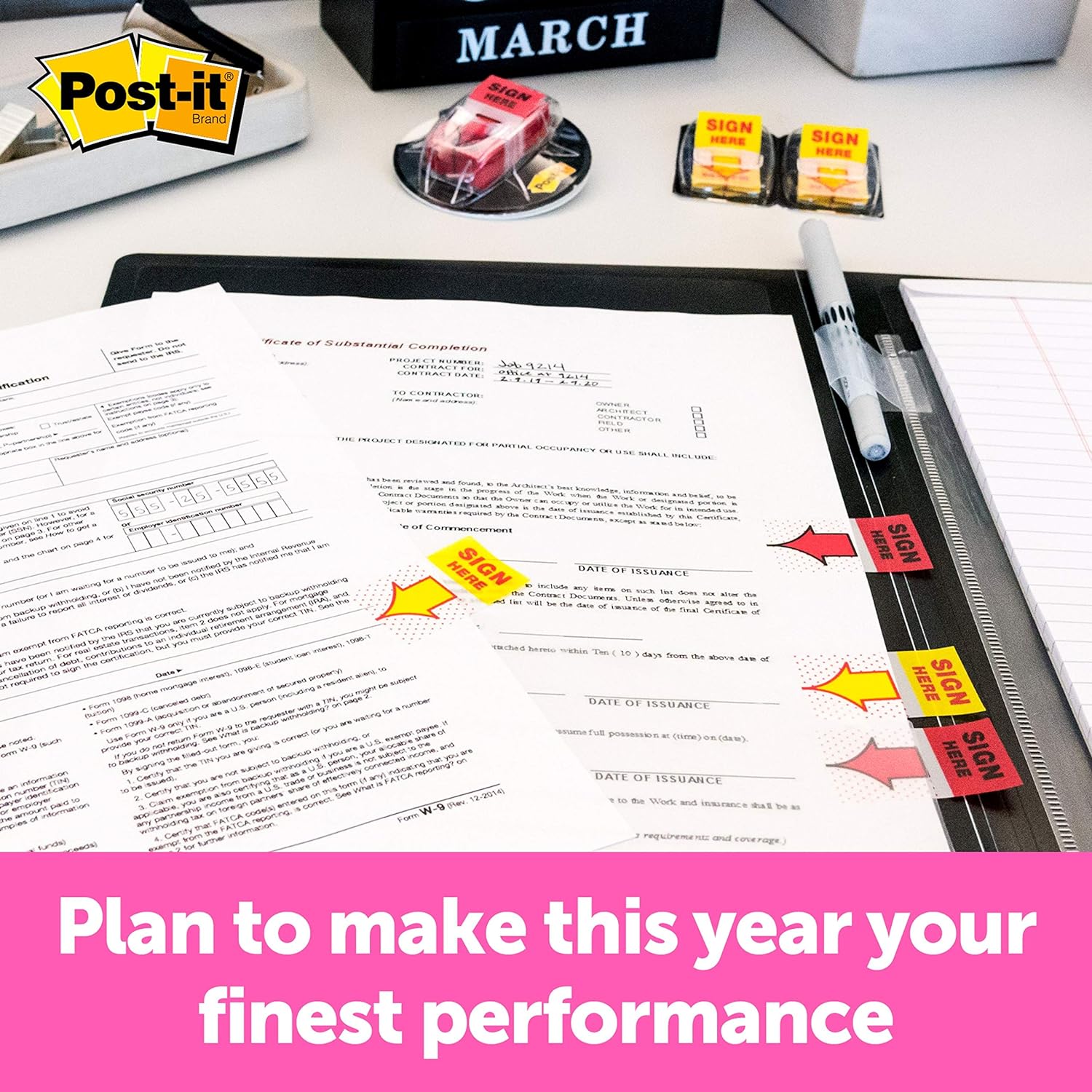 Post-it Index 680-SHVR200 25 mm x 43.2 mm Sign Here Flags Value Pack in Desk Grip Dispenser (200 Sheets),Red