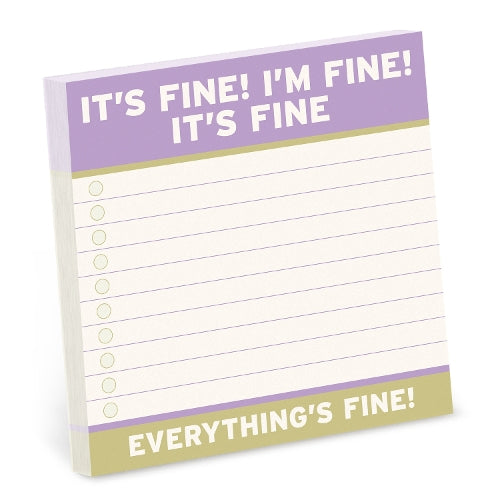 Knock Knock It’s Fine Large Sticky Notes (4x4in) (Knock Knock Sticky Notes
