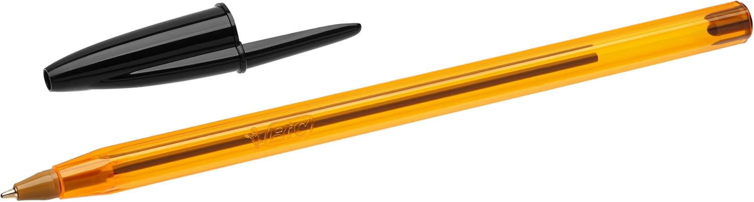 BIC Cristal Original, Ballpoint Pens, Every-Day Biro Pens with Fine Point (0.8 mm), Ideal for School and Office, Black, Pack of 50