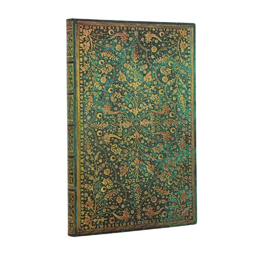 2027 Emerald Flower (Nature’s Grace) Maxi 18-Month Softcover Dayplanner (Elastic Band Closure) Vertical