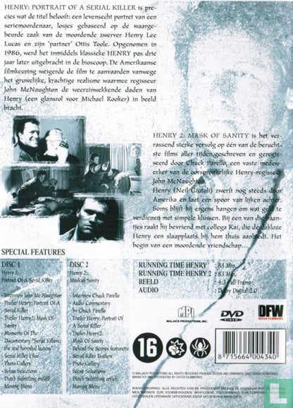 STUDIO CANAL - HENRY (PORTRAIT OF A SERIAL KILLER - DEEL 1 + 2) (1 DVD