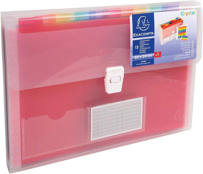 Europa 42159 Coloured Polypropylene Expanding File with 13 Pockets, A4 Size