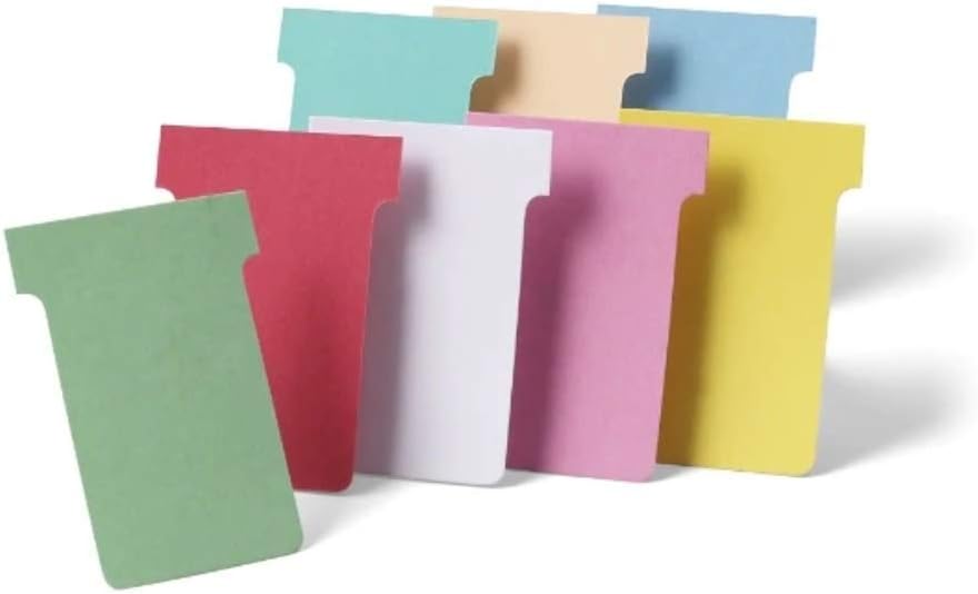 Nobo T-Card Planning Cards, White, Size 2, Pack Of 100 Planning Card Re-Fills, Office Wall Planner System, 2002002