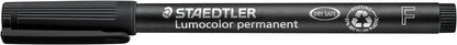 STAEDTLER 318-9 Lumocolor Permanent Pen, Fine Line Width, 0.6mm - Black (Box of 10