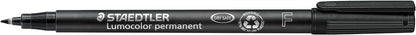 STAEDTLER 318-9 Lumocolor Permanent Pen, Fine Line Width, 0.6mm - Black (Box of 10