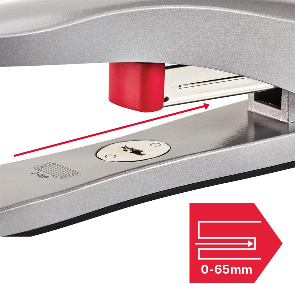 Rexel Odyssey Heavy Duty Stapler, 60 Sheet Capacity, Includes Odyssey Staples, Metal Body, Silver, 2100048