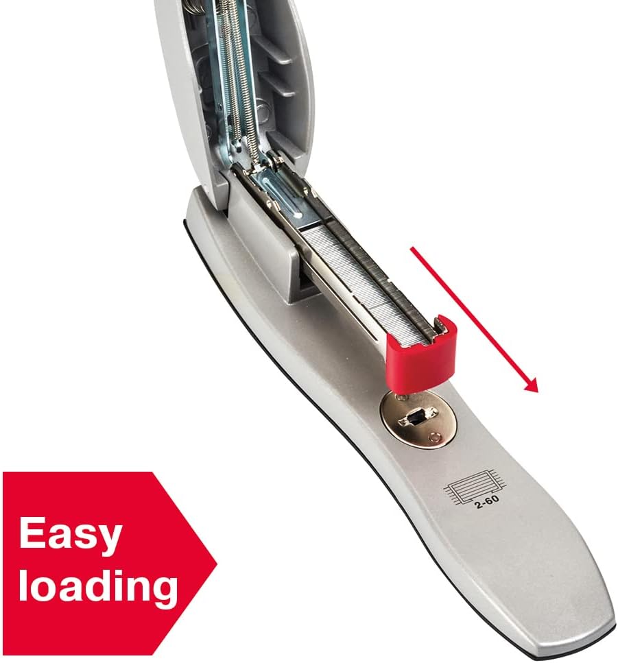 Rexel Odyssey Heavy Duty Stapler, 60 Sheet Capacity, Includes Odyssey Staples, Metal Body, Silver, 2100048