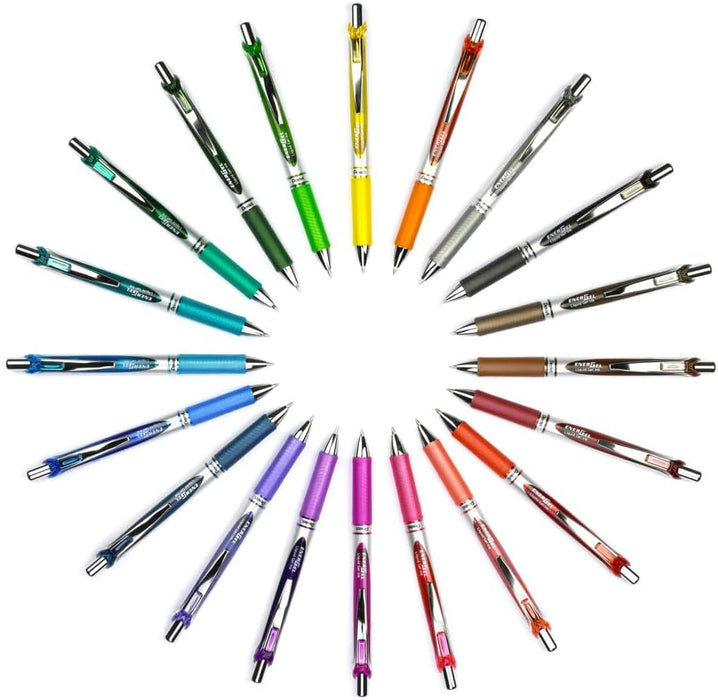 Pentel Energel XM Retractable Gel Pen with 0.7 mm Tip, 0.35 mm Line Width - Black, Pack of 12