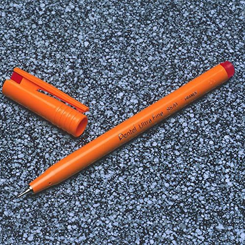 Pentel S570 Ultra Fine Pen Plastic 0.6mm Tip 0.3mm Line Red Ref S570-B