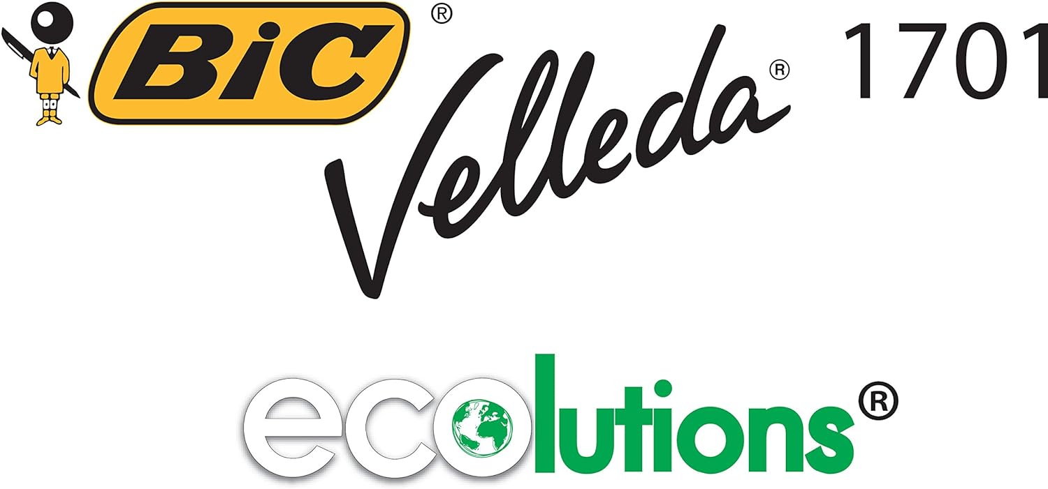 Bic Velleda 1701 Ecolutions Whiteboard Pens, Dry Erase Pens for School Whiteboards, Black Ink, Box of 12