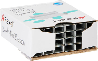 Rexel No.25 Small Staples, For Stapling up to 10 Sheets, Use with Mini Staplers, Box of 5000, 5025