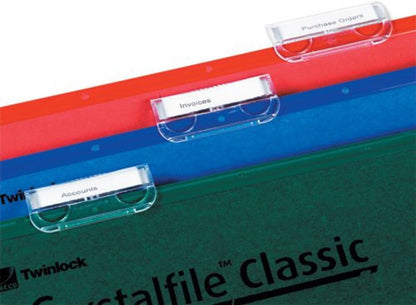 Rexel Crystal Tabs for Crystalfile Classic & Extra Suspension Files, Clear, Pack of 50, 78020