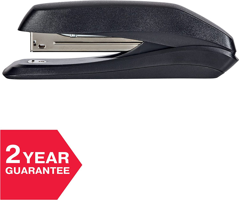 Rexel Ecodesk Desktop Stapler, 20 Sheets, Made with 50% Recycled Plastic, Eco Friendly, 2100026, Black (Pack of 2