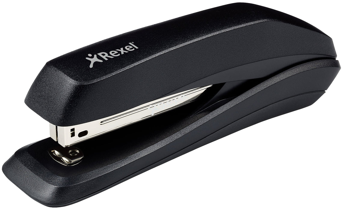 Rexel Ecodesk Desktop Stapler, 20 Sheets, Made with 50% Recycled Plastic, Eco Friendly, 2100026, Black (Pack of 2