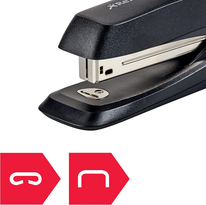 Rexel Ecodesk Desktop Stapler, 20 Sheets, Made with 50% Recycled Plastic, Eco Friendly, 2100026, Black (Pack of 2
