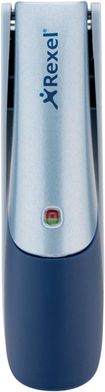 Rexel Gazelle Half Strip Stapler, 25 Sheet Capacity, Plastic Body, Blue and Silver, 2100011