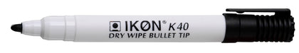 Hainenko Value Bullet Tip Dry Wipe Marker - Black - Pack of 10