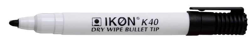 Hainenko Value Bullet Tip Dry Wipe Marker - Black - Pack of 10