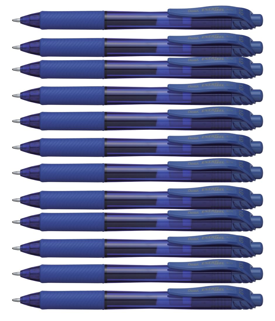 EnerGel X Retractable Gel Rollerball Pen, 1.00mm Tip, Blue Ink, (1 Pack of 12 Pens